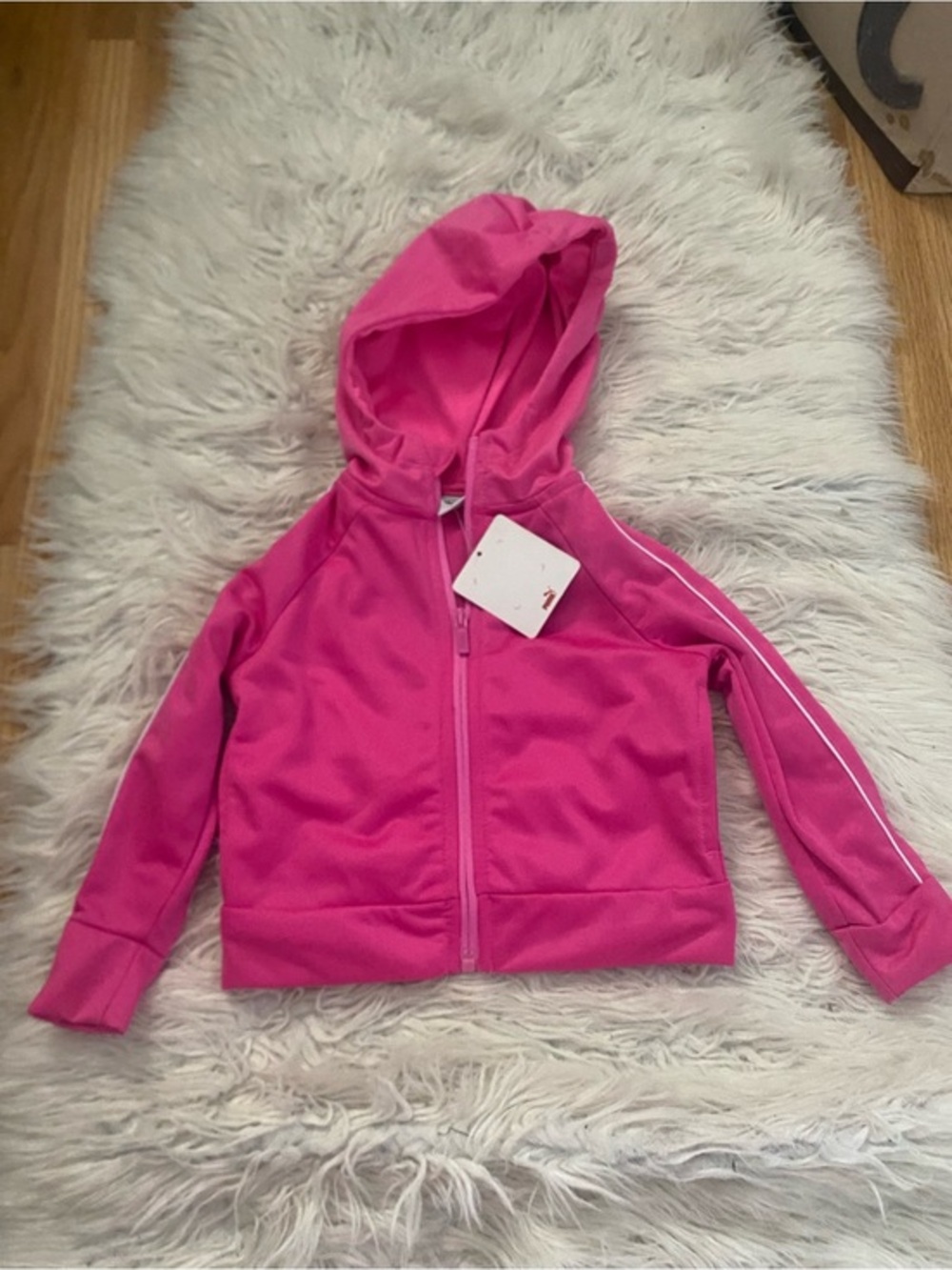 Puma Full Zip Track Jacket Pink Heart Leopard Hopdie Toddler Girls 2T
